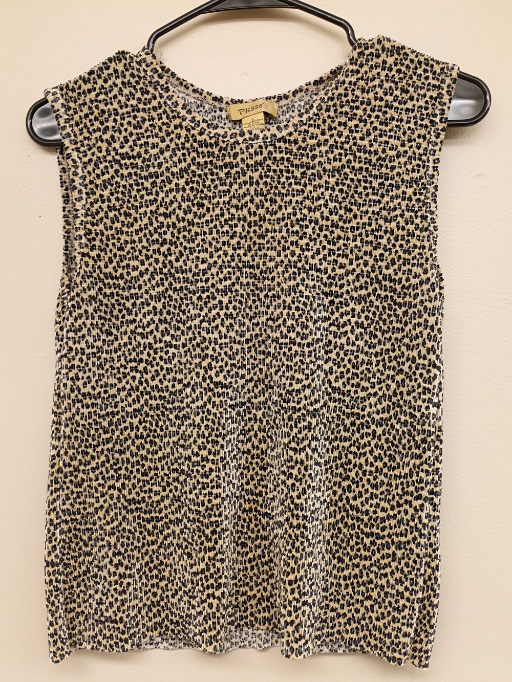Sleeveless Leopard Print Top in Beige/Black by Prisse